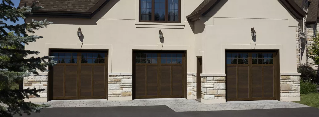 Princeton P-12, 9’ x 8’, Chocolate Walnut doors and overlays, 8 lite Panoramic windows